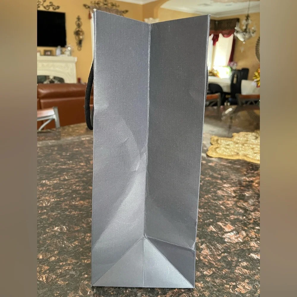 KITH Black Paper Shopper’s Bag With Metallic Silver Block Lettering